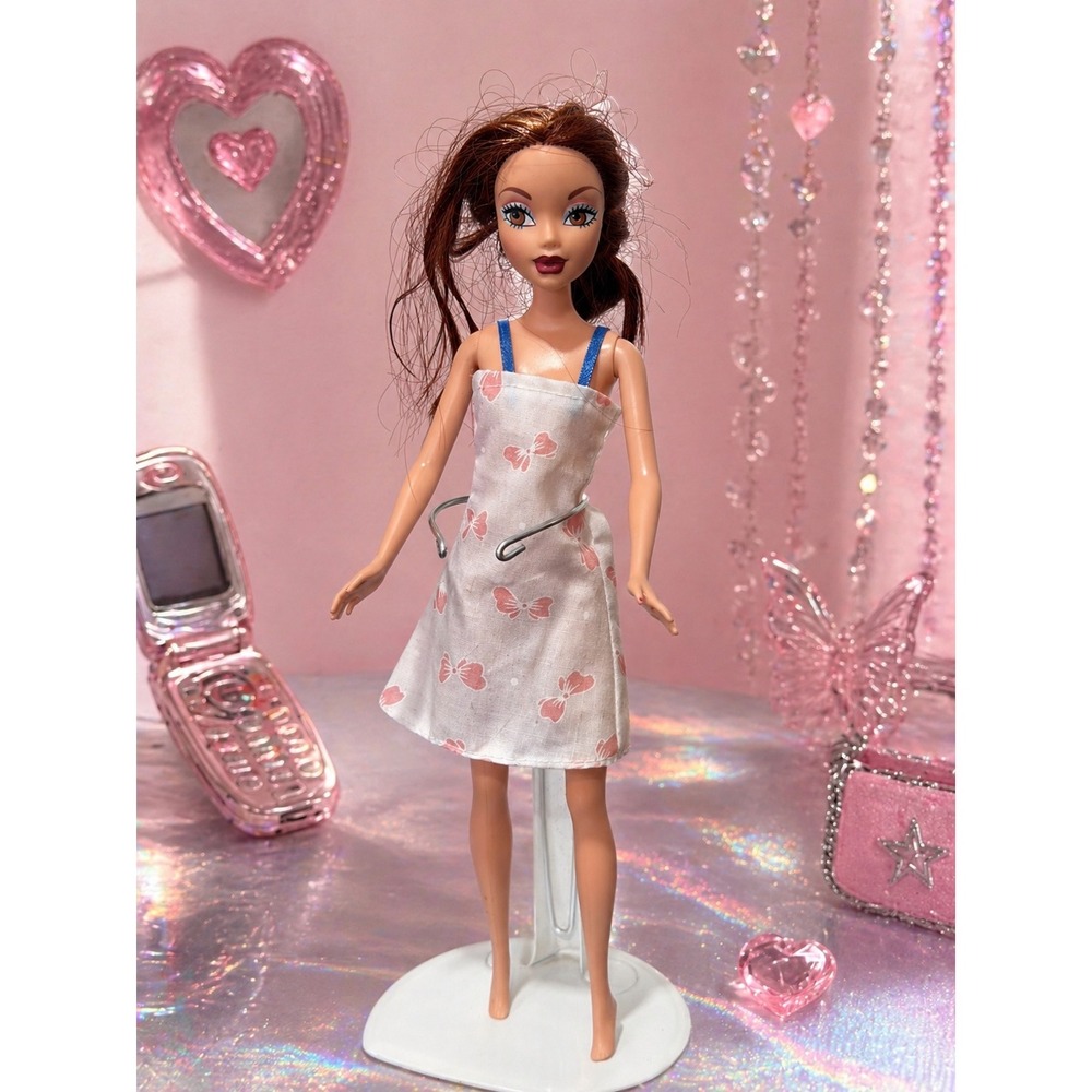 Mattel My Scene Chelsea Doll 12" Auburn Hair Brown Eyes Good Bow Dress